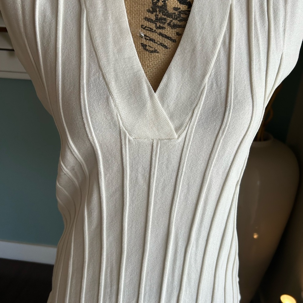 Commense White Ribbed Knit Top - Picture 3 of 6